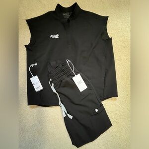 Figs scrub top XS black NWT